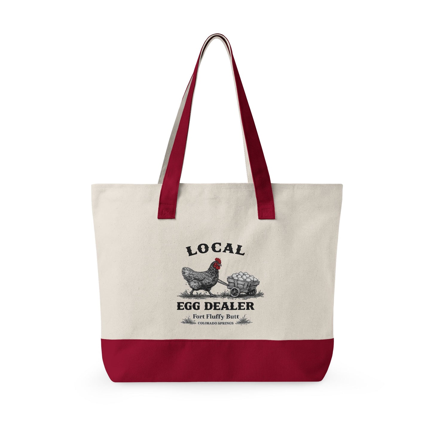 Local Egg Dealer Tote Bag β Funny Chicken Farmers Market Canvas Tote