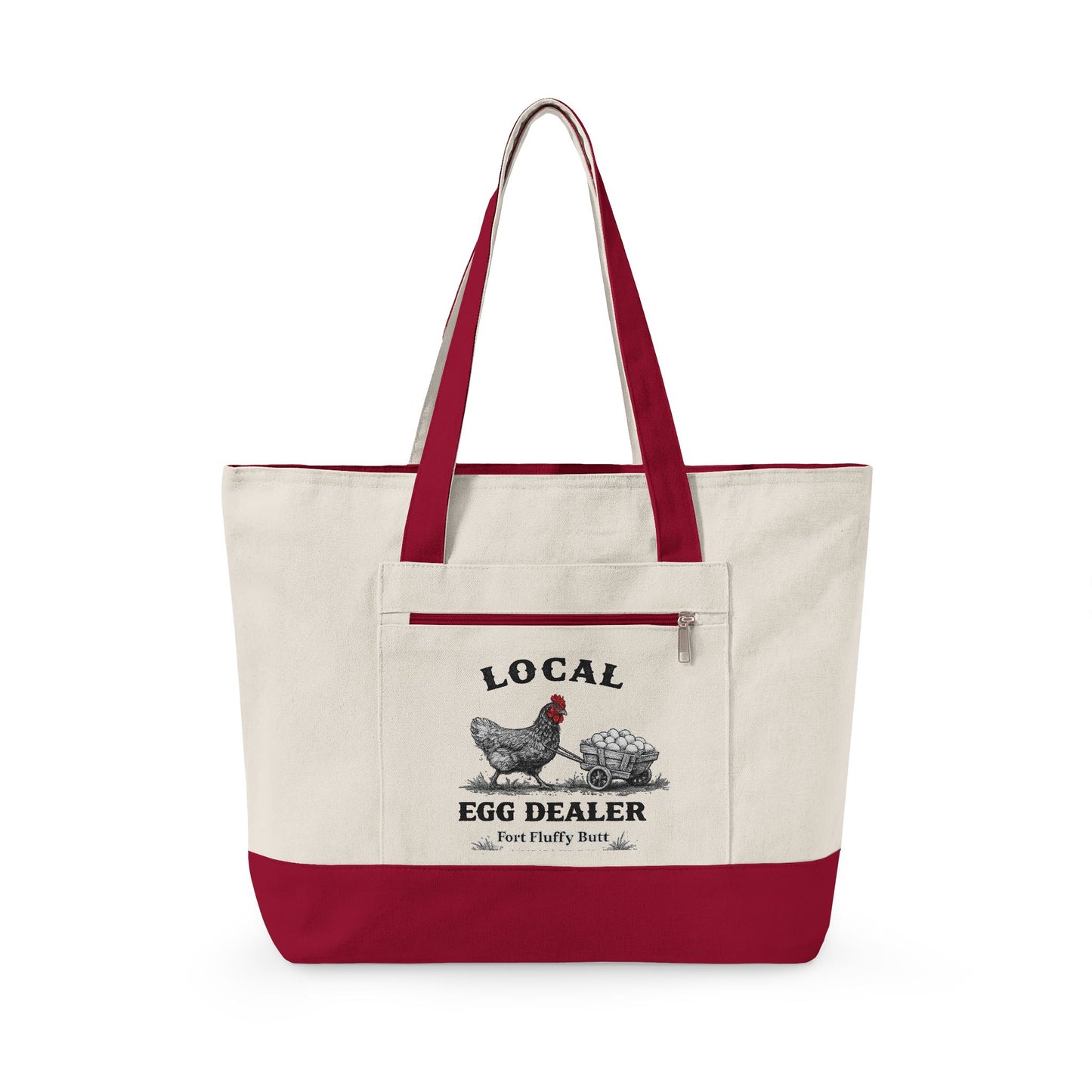 Local Egg Dealer Tote Bag – Funny Chicken Farmers Market Canvas Tote