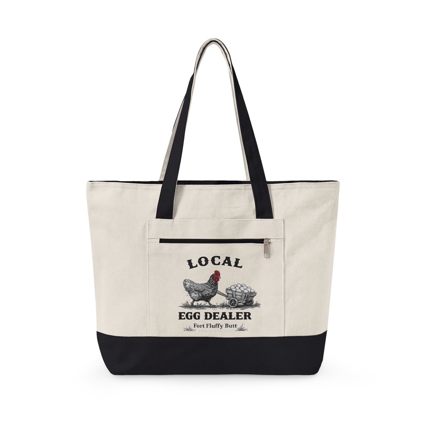 Local Egg Dealer Tote Bag – Funny Chicken Farmers Market Canvas Tote
