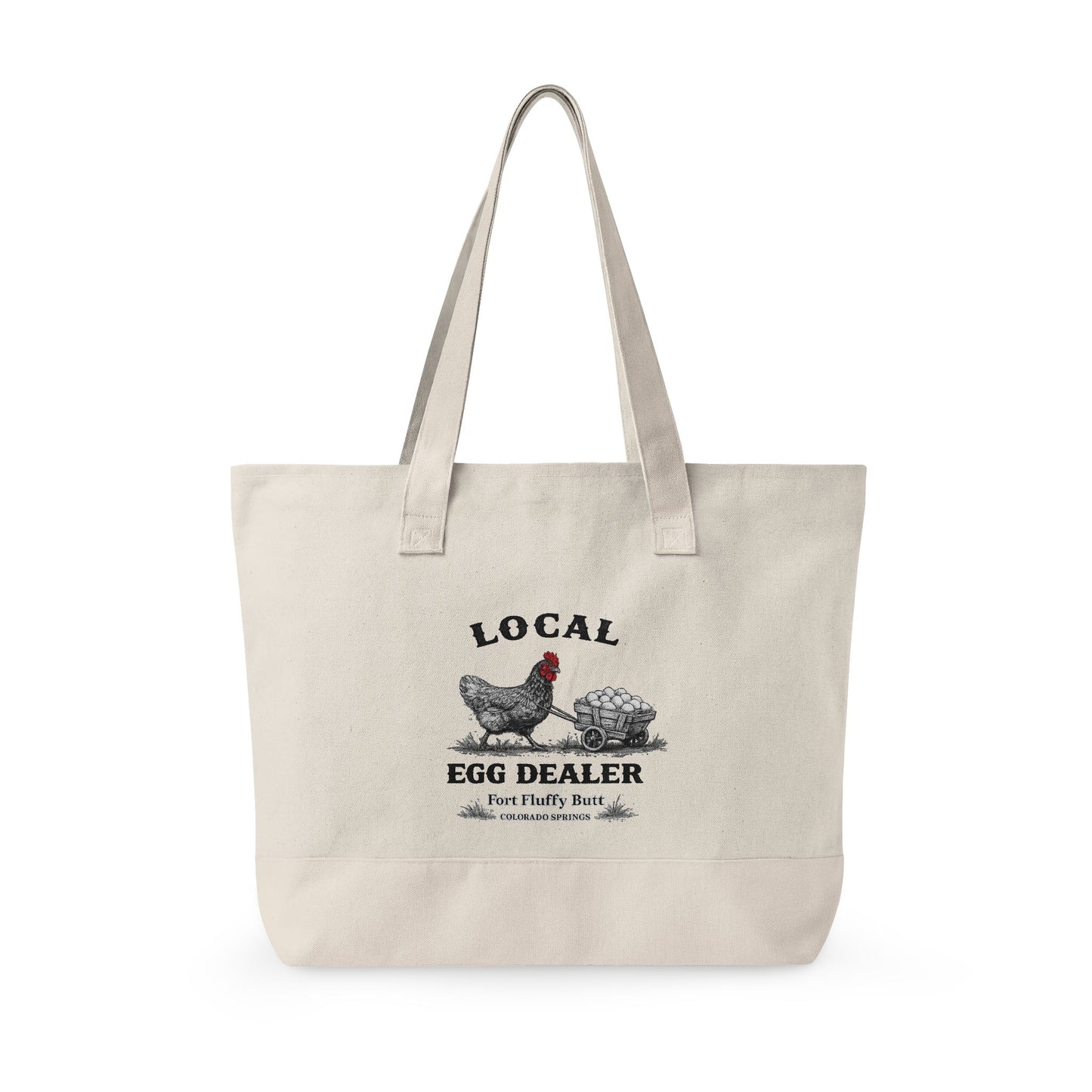 Local Egg Dealer Tote Bag – Funny Chicken Farmers Market Canvas Tote