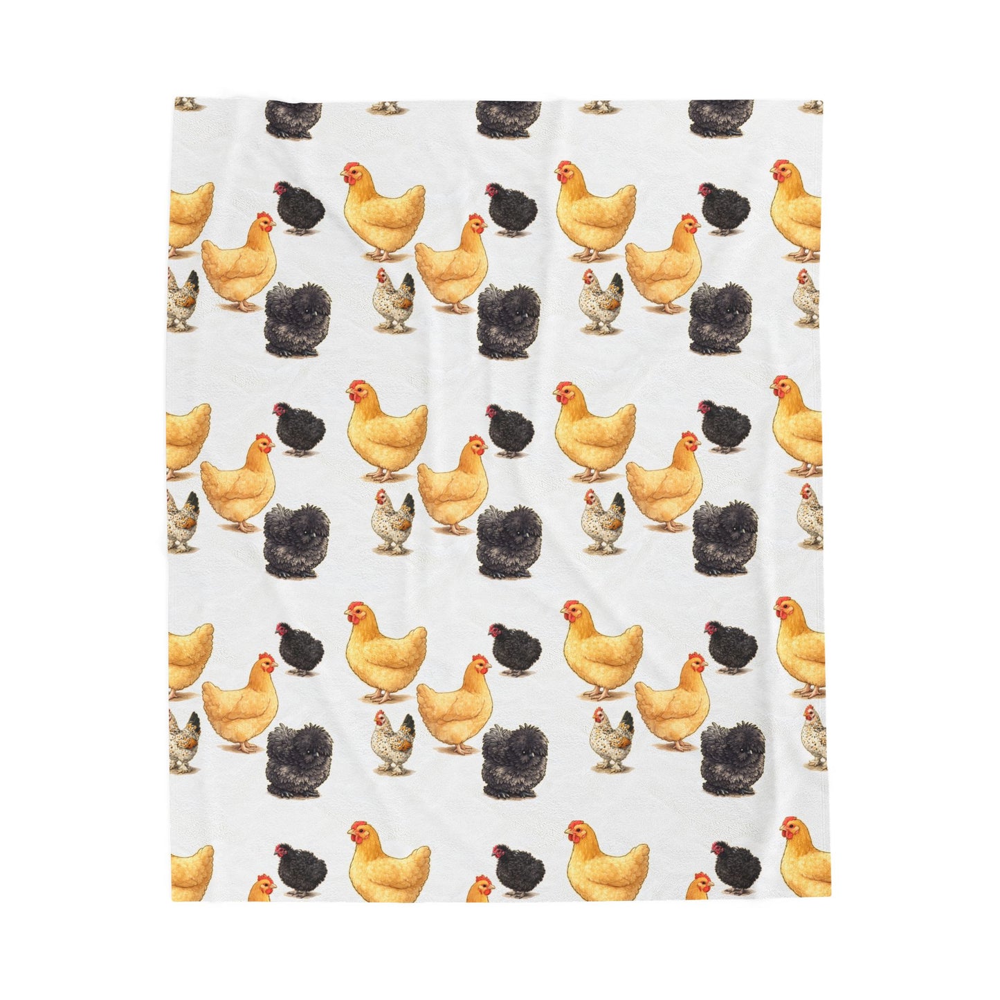Cute Chickens Velveteen Plush Blanket | Fort Fluffy Butt Chicken Rescue