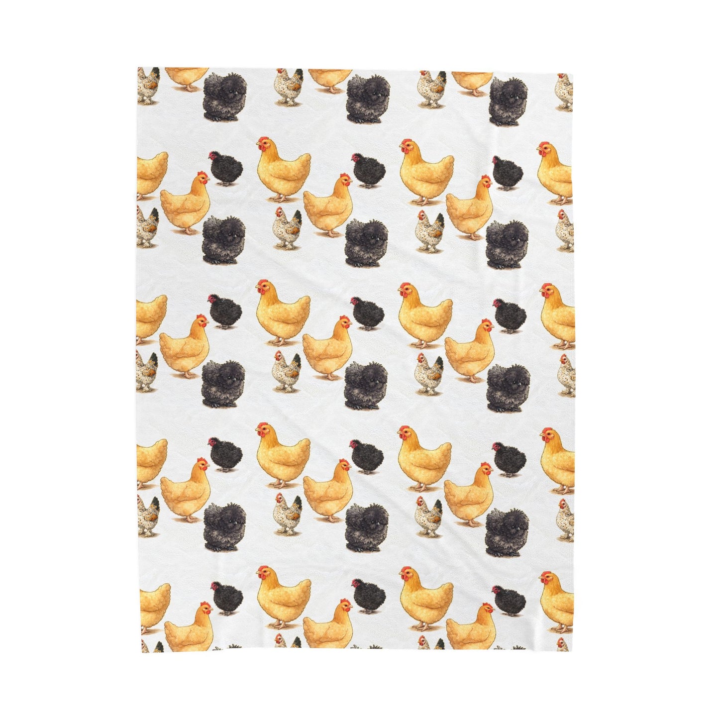 Cute Chickens Velveteen Plush Blanket | Fort Fluffy Butt Chicken Rescue