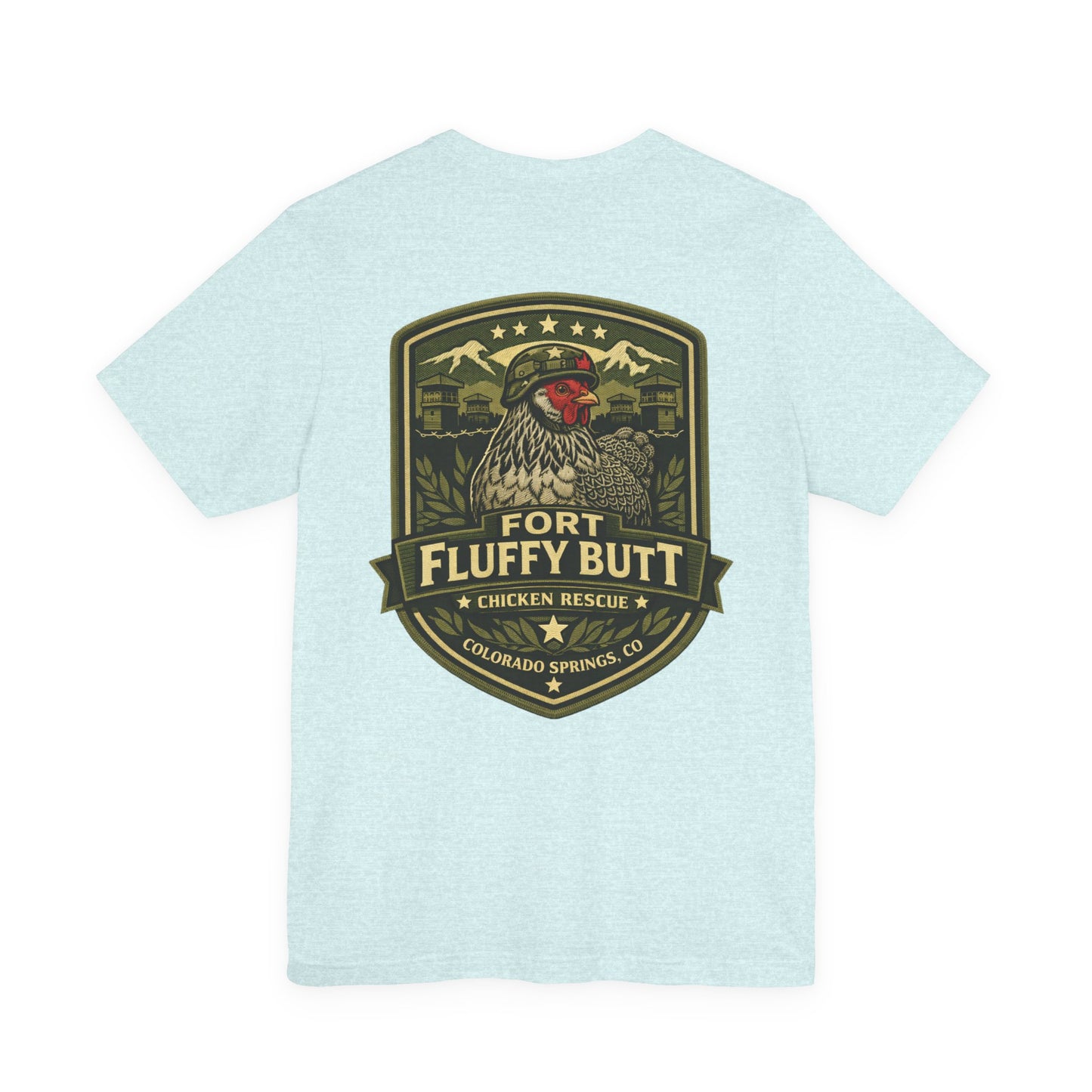 Basil LOGO Tee — "Fort Fluffy Butt" Colorado Springs Emblem