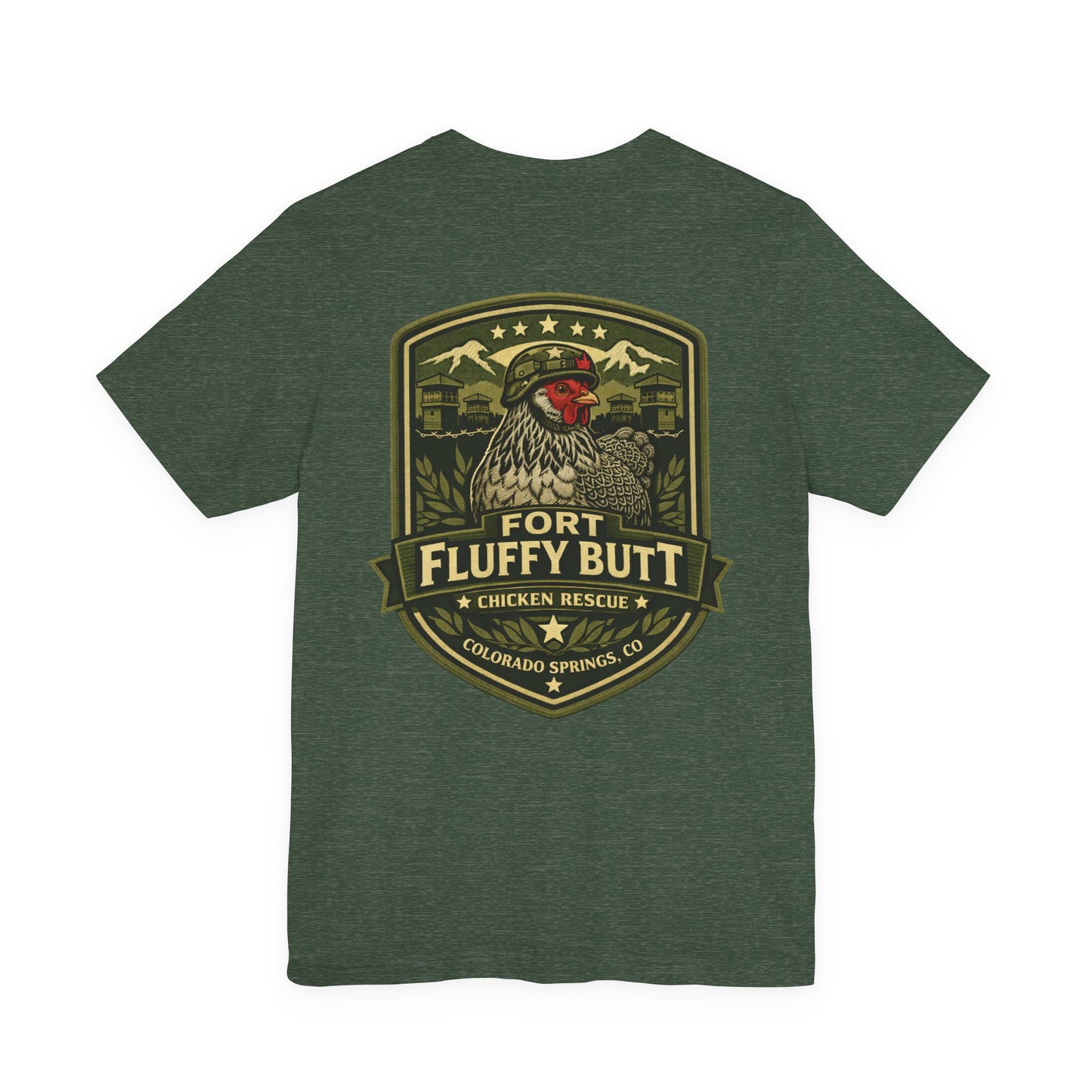 Basil LOGO Tee — "Fort Fluffy Butt" Colorado Springs Emblem