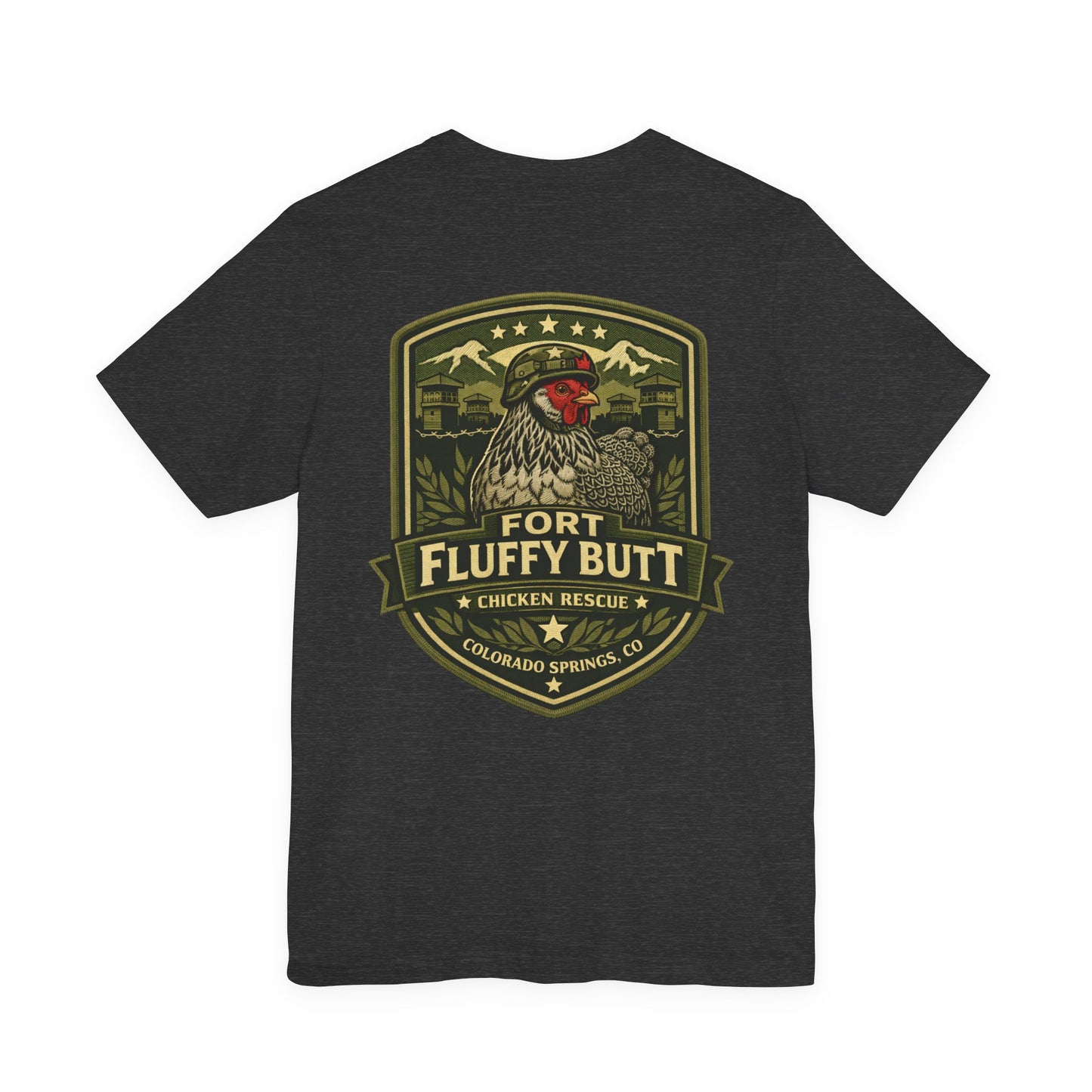 Basil LOGO Tee — "Fort Fluffy Butt" Colorado Springs Emblem