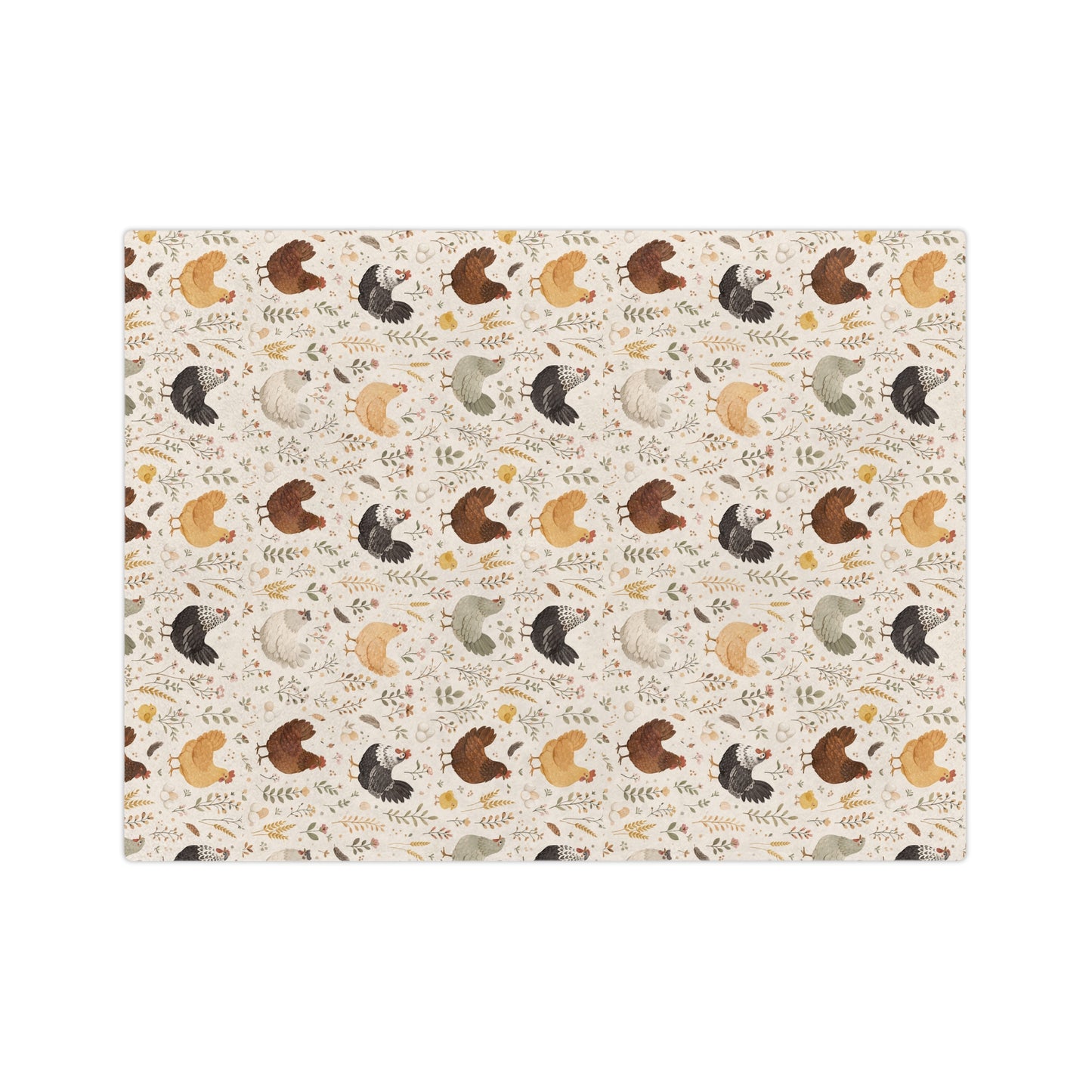 Chicken Pattern Velveteen Blanket – Cozy Farmhouse Throw for Chicken Lovers