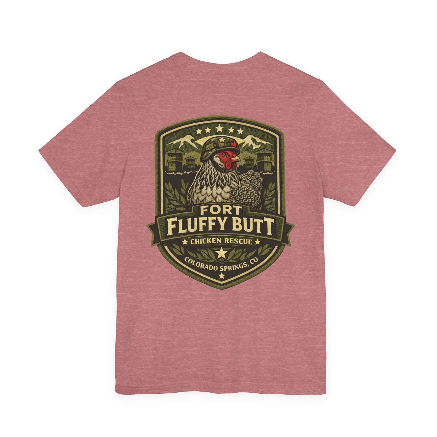 Lil' Frizz Logo Tee — “Fort Fluffy Butt” Vintage Patch Back Print