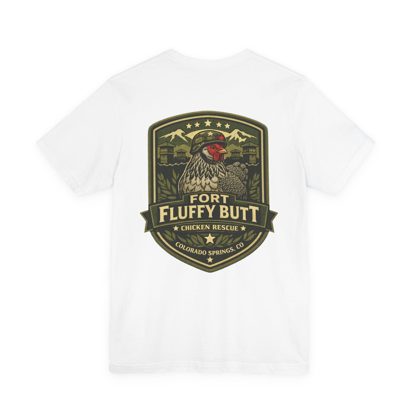 Basil LOGO Tee — "Fort Fluffy Butt" Colorado Springs Emblem