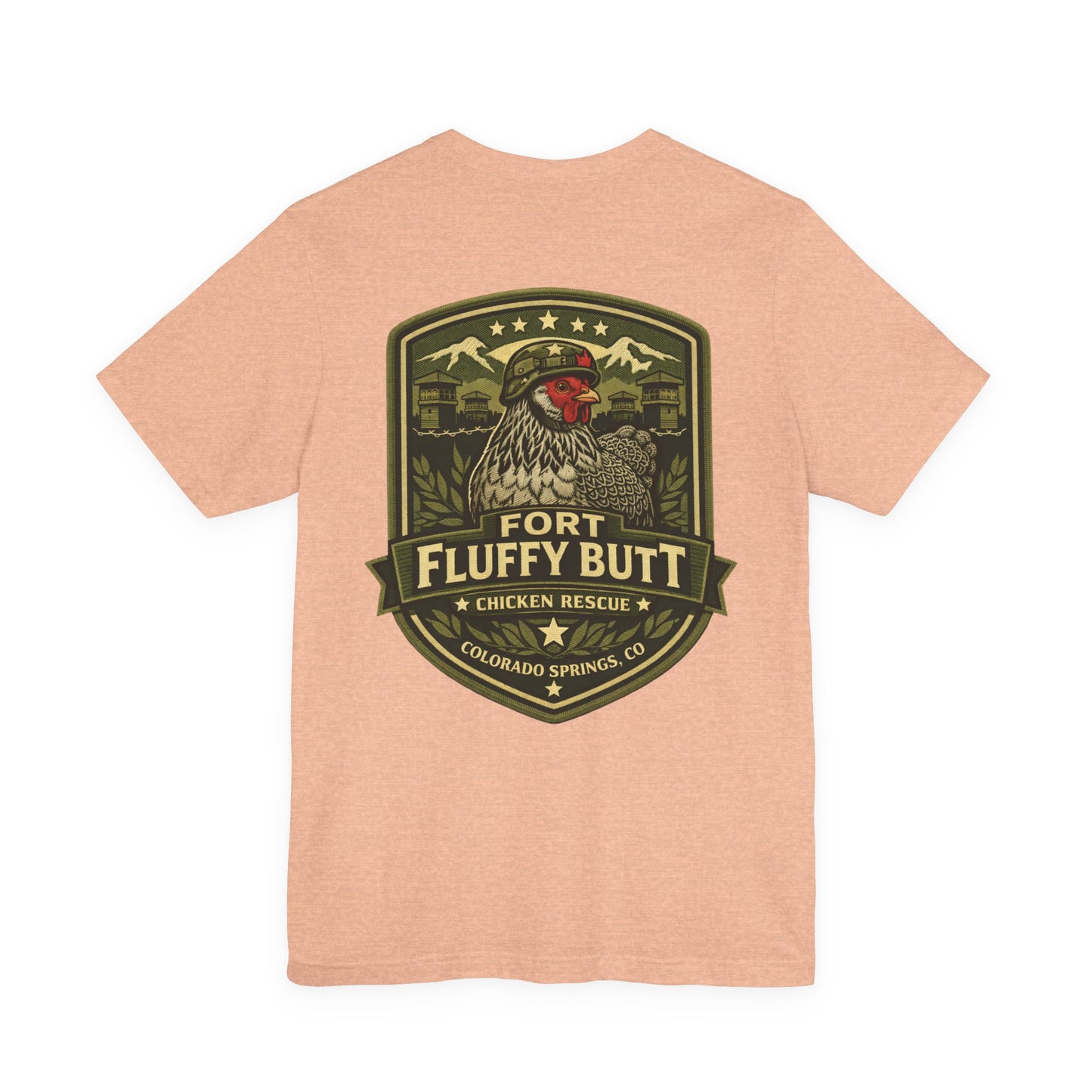 Lil' Frizz Logo Tee — “Fort Fluffy Butt” Vintage Patch Back Print