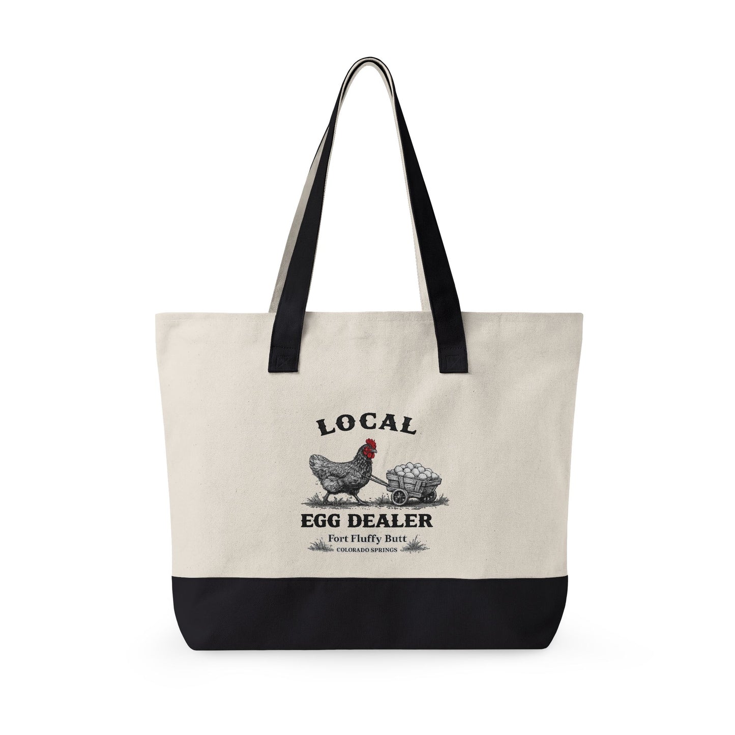Local Egg Dealer Tote Bag – Funny Chicken Farmers Market Canvas Tote