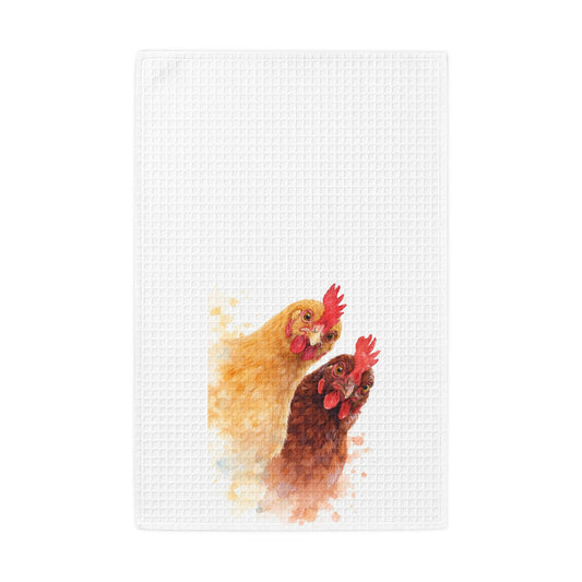 Chicken Waffle Weave Kitchen Towel – Mocha & Peaches Farmhouse Kitchen Towel
