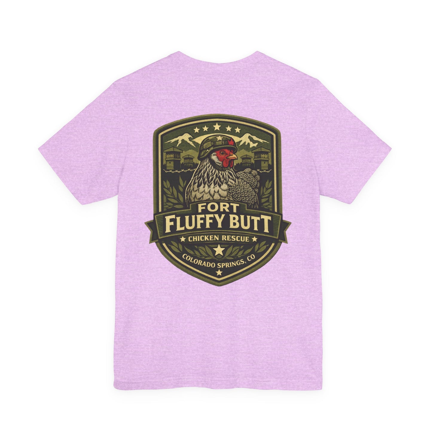 Lil' Frizz Logo Tee — “Fort Fluffy Butt” Vintage Patch Back Print