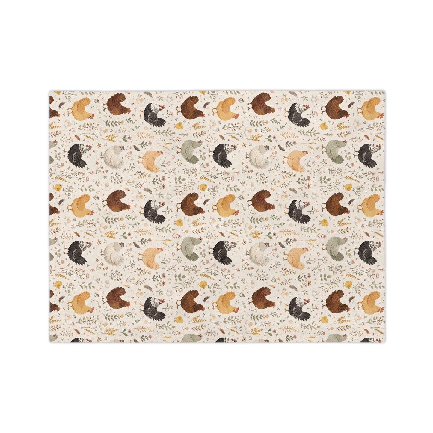 Chicken Pattern Velveteen Blanket – Cozy Farmhouse Throw for Chicken Lovers