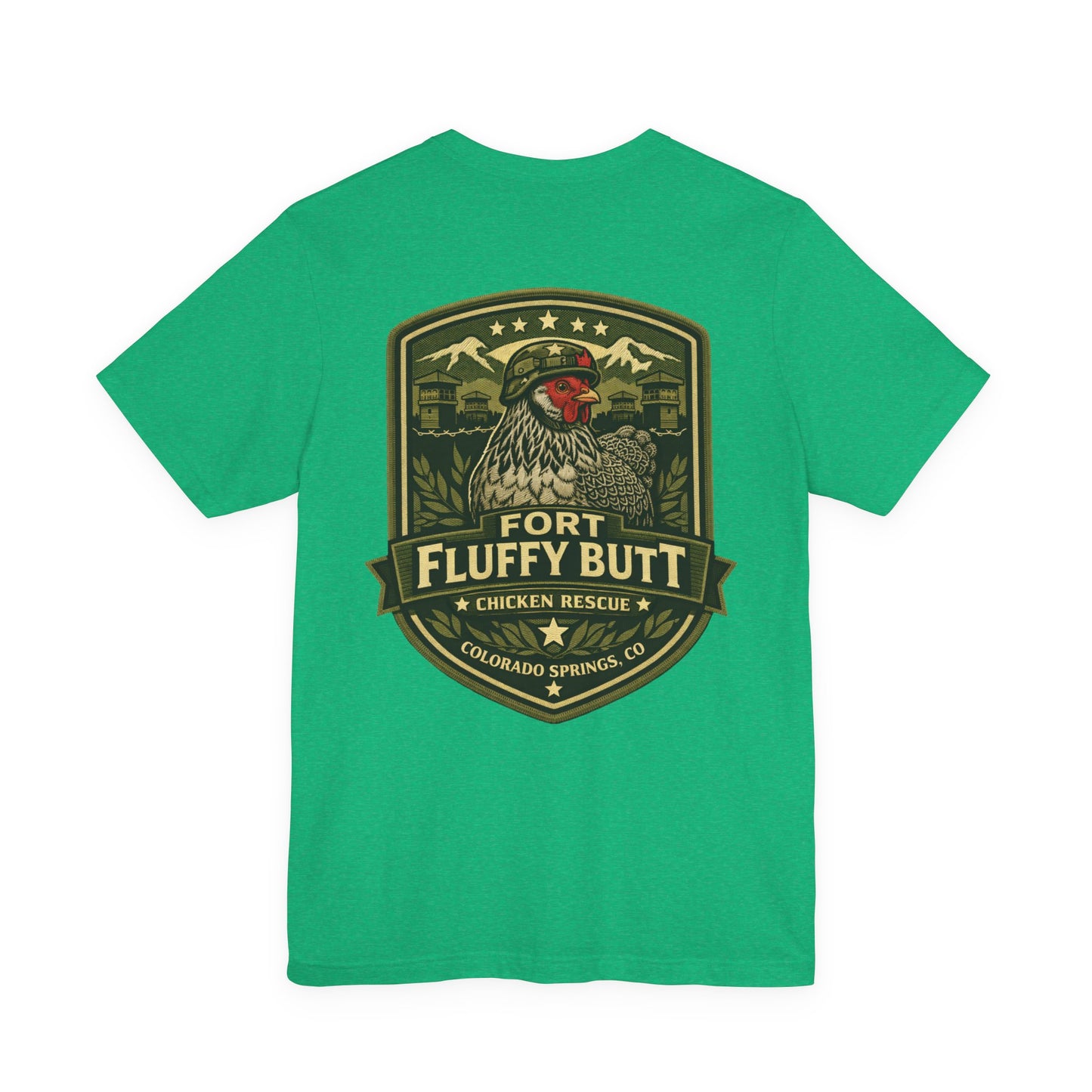 Lil' Frizz Logo Tee — “Fort Fluffy Butt” Vintage Patch Back Print