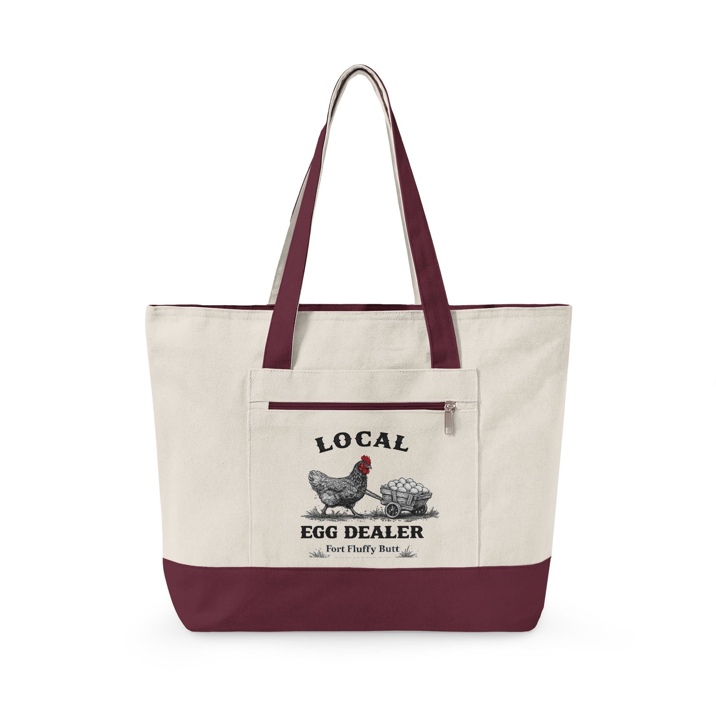 Local Egg Dealer Tote Bag – Funny Chicken Farmers Market Canvas Tote