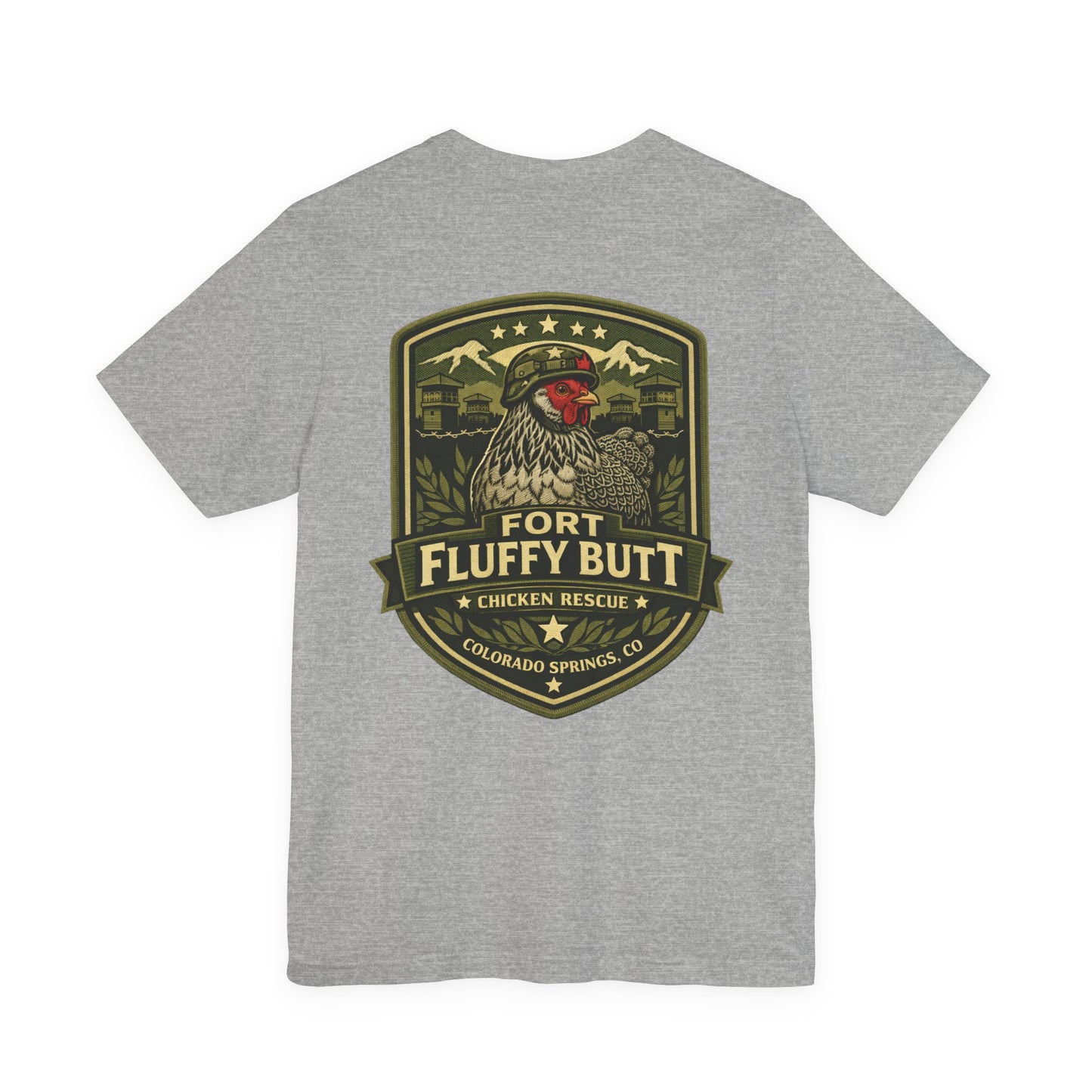Basil LOGO Tee — "Fort Fluffy Butt" Colorado Springs Emblem