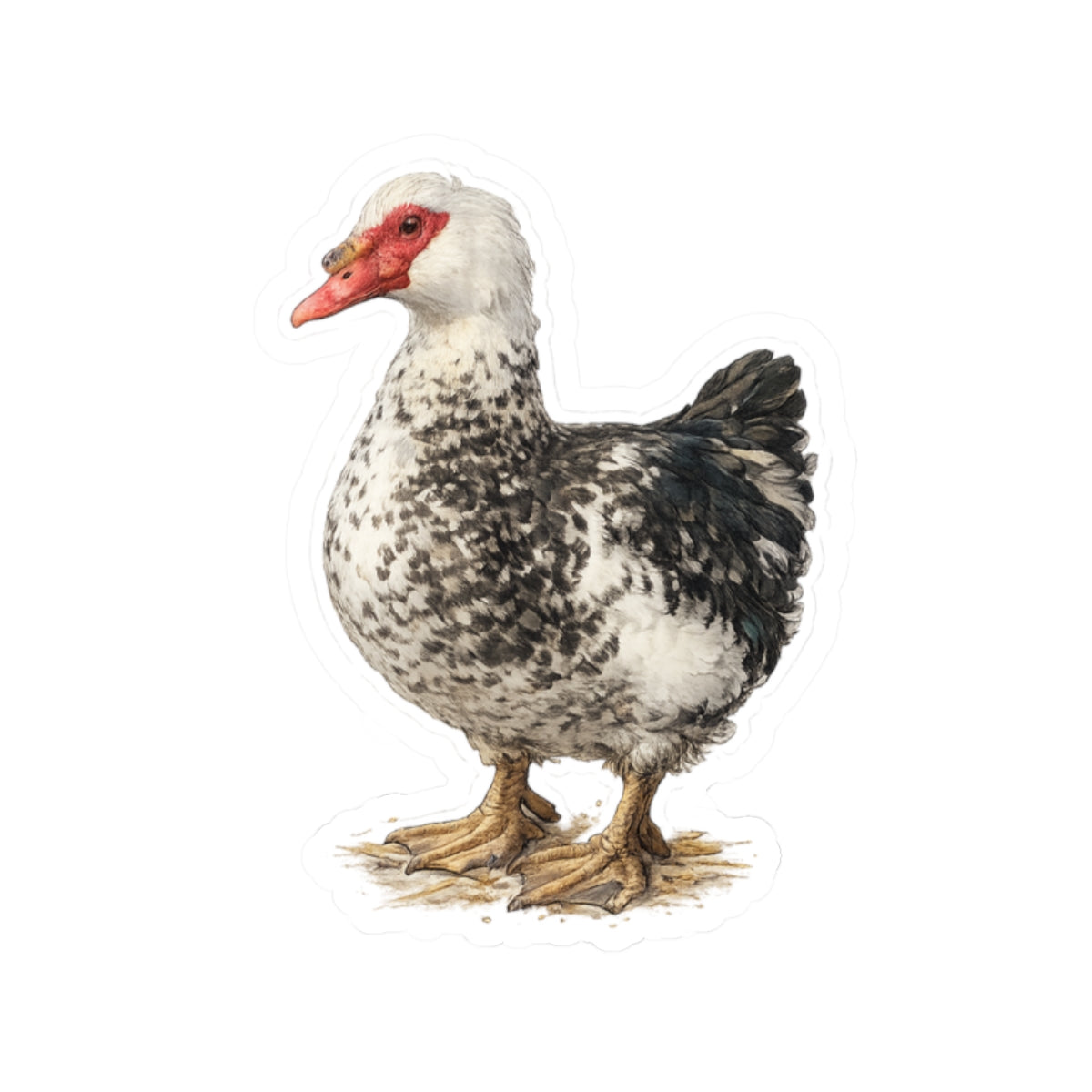 Sampson the Muscovy Duck Sticker – Rescue Duck Vinyl Sticker | Fort Fluffy Butt