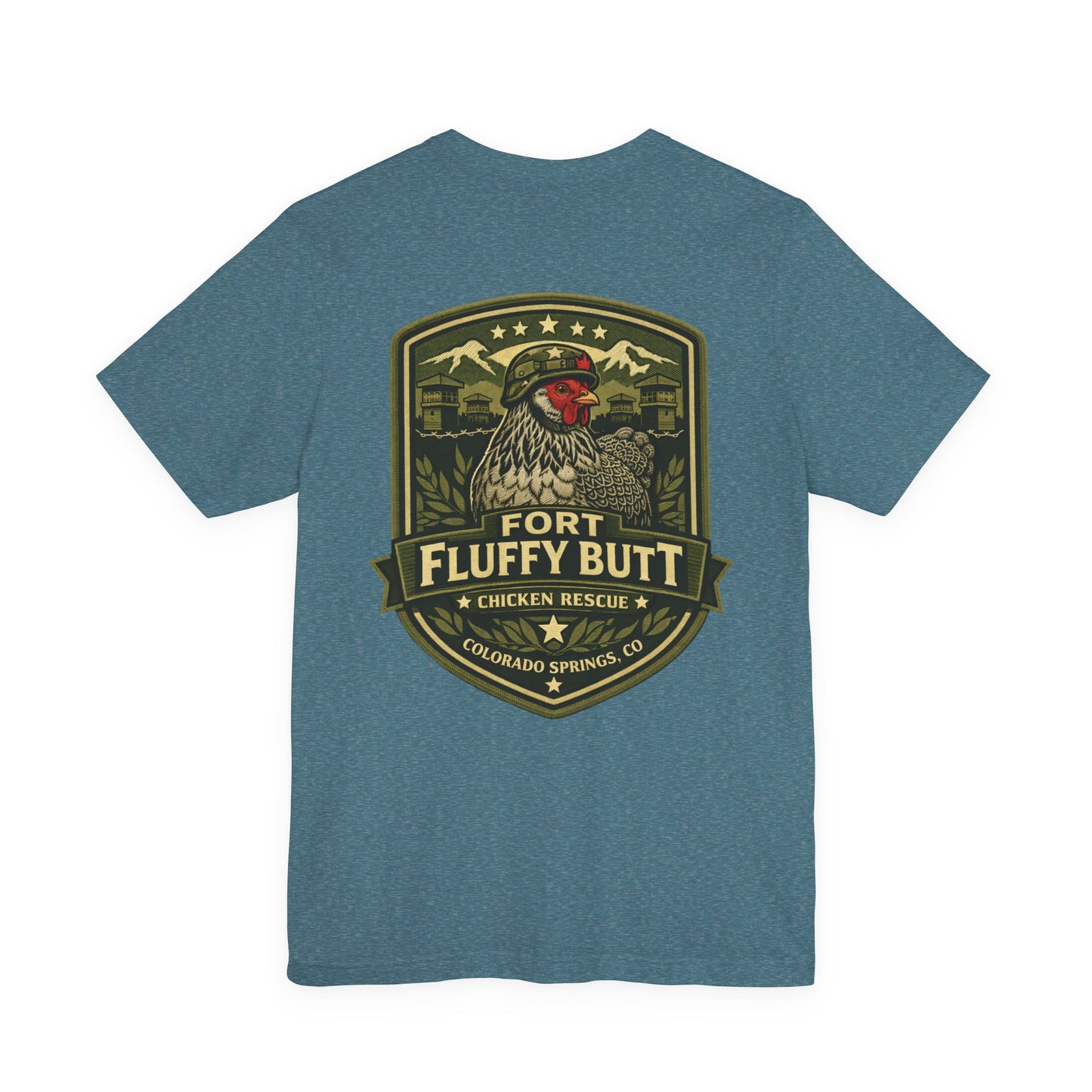 Basil LOGO Tee — "Fort Fluffy Butt" Colorado Springs Emblem