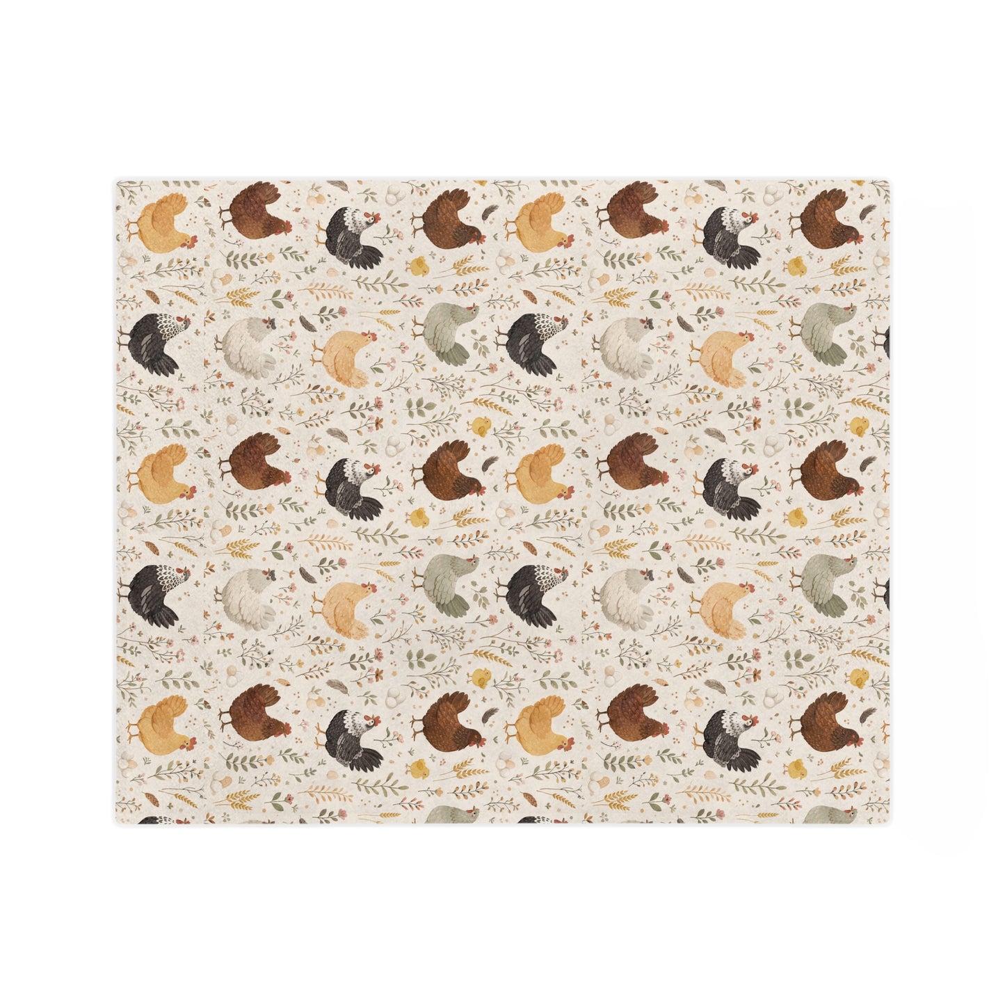 Chicken Pattern Velveteen Blanket – Cozy Farmhouse Throw for Chicken Lovers