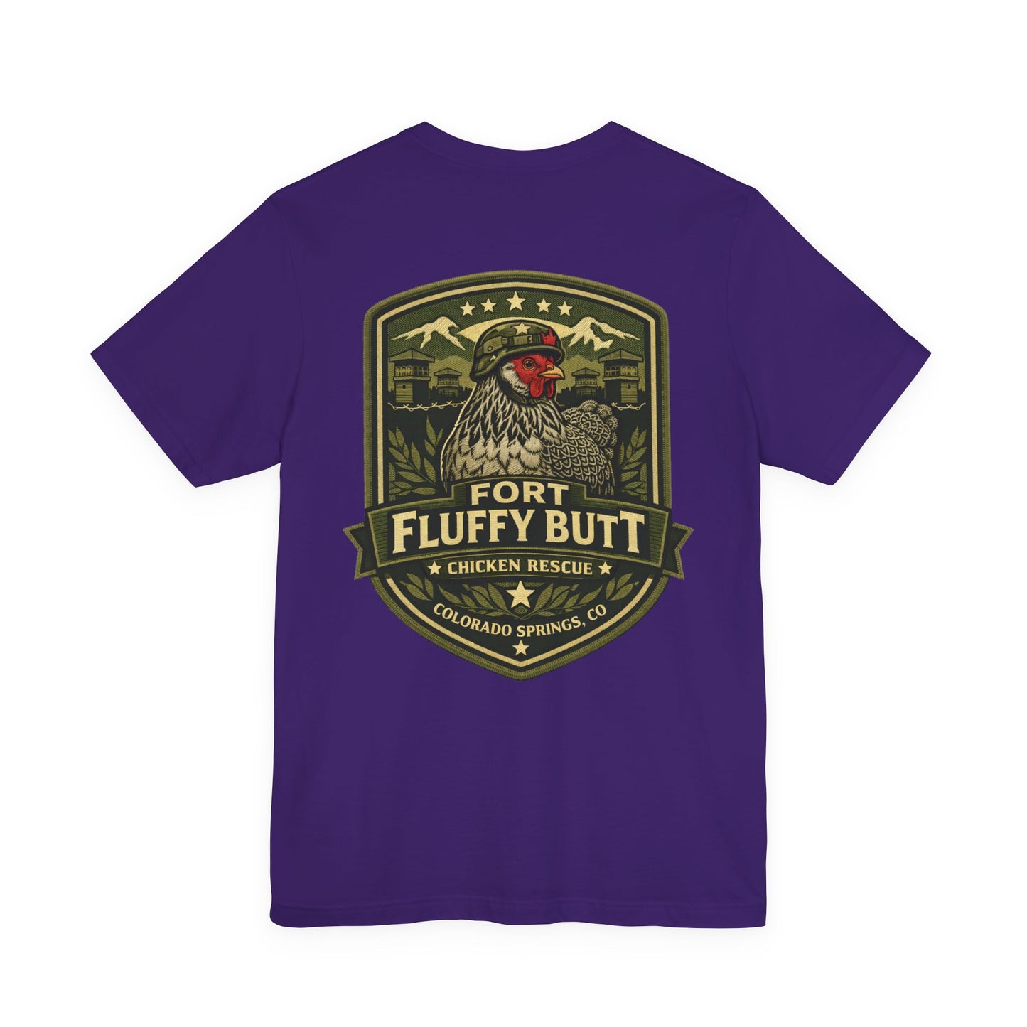 Lil' Frizz Logo Tee — “Fort Fluffy Butt” Vintage Patch Back Print