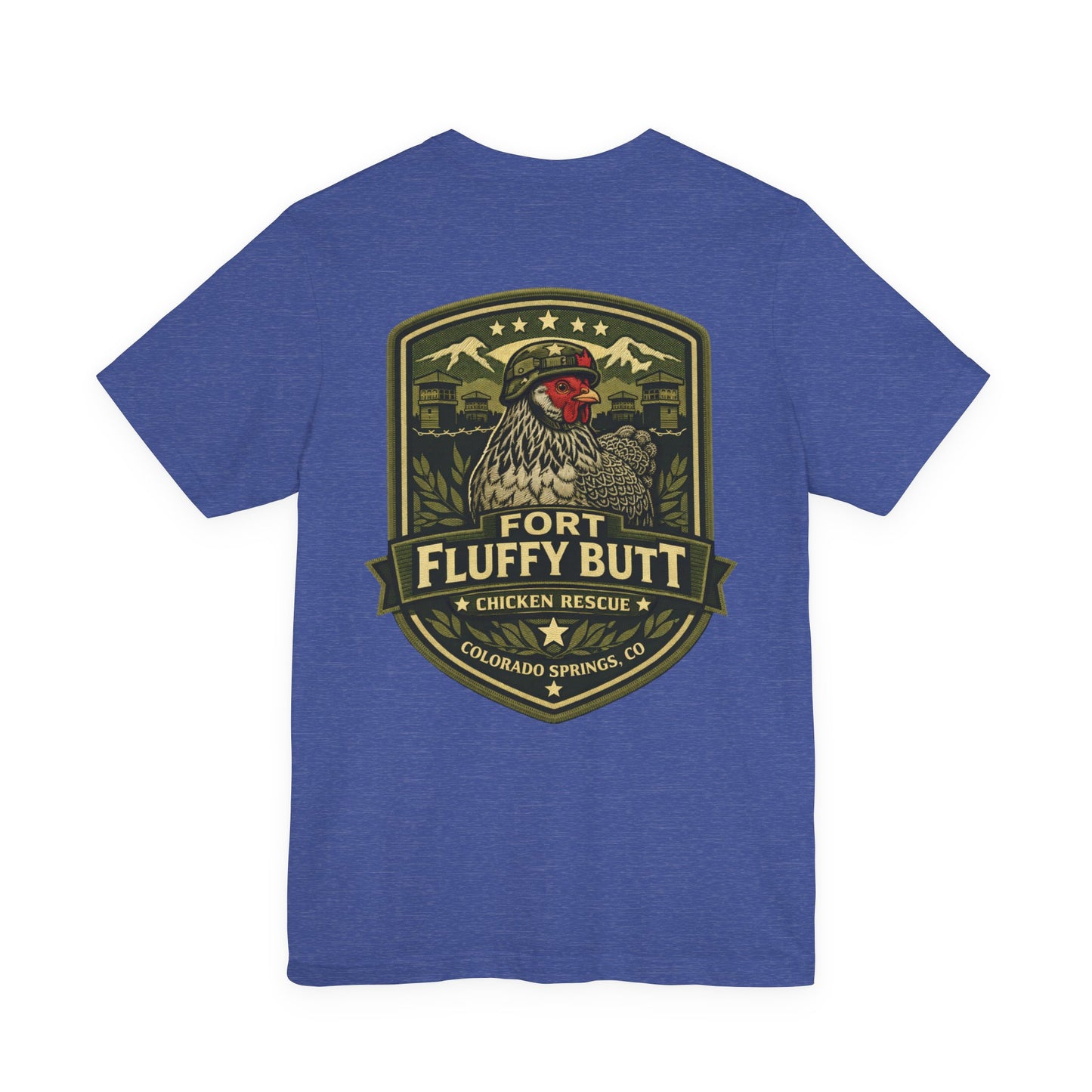 Lil' Frizz Logo Tee — “Fort Fluffy Butt” Vintage Patch Back Print