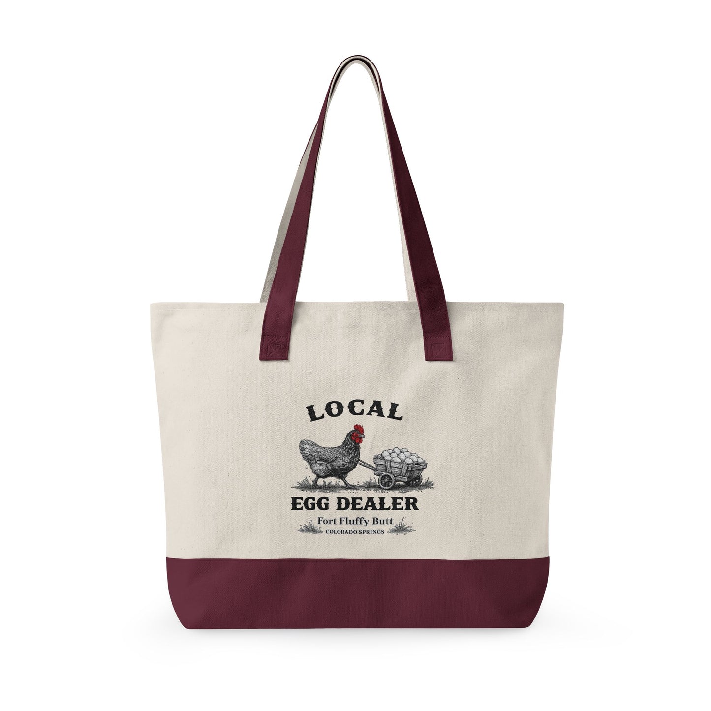 Local Egg Dealer Tote Bag – Funny Chicken Farmers Market Canvas Tote