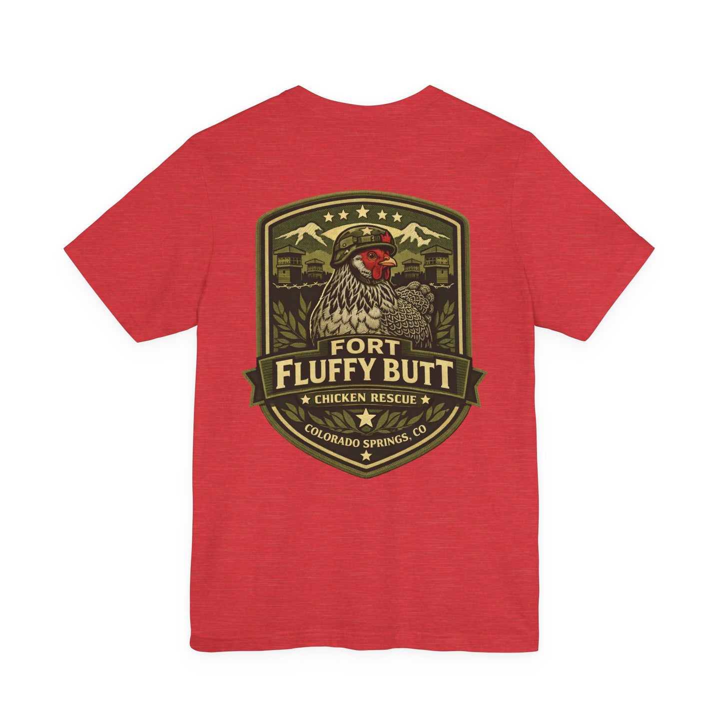 Lil' Frizz Logo Tee — “Fort Fluffy Butt” Vintage Patch Back Print