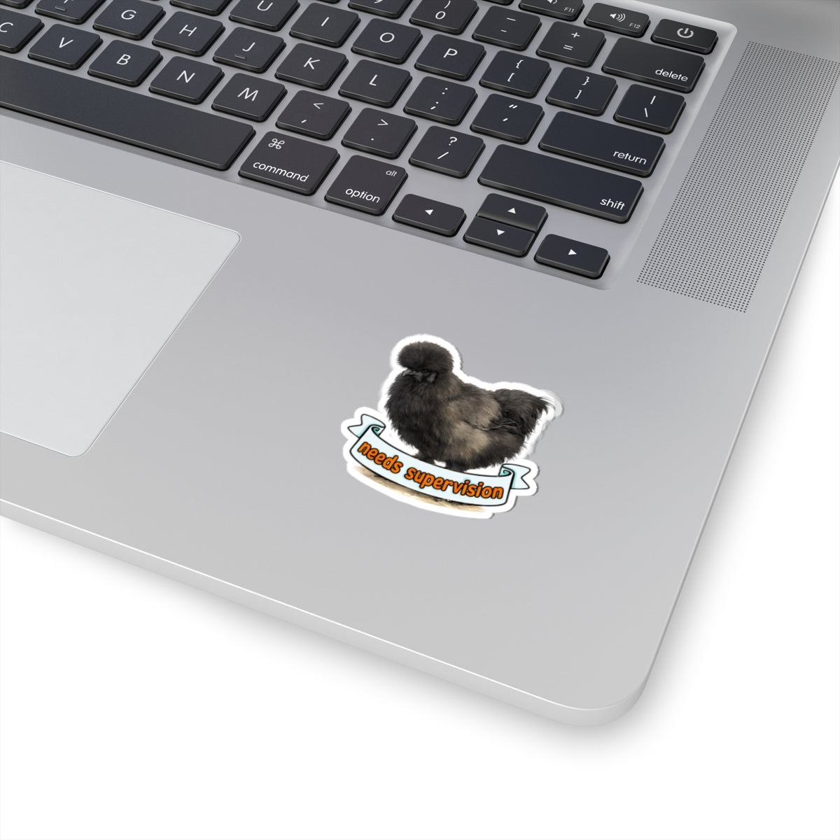 Needs Supervision Basil The Silkie Chicken Sticker | Kiss-Cut Sticker